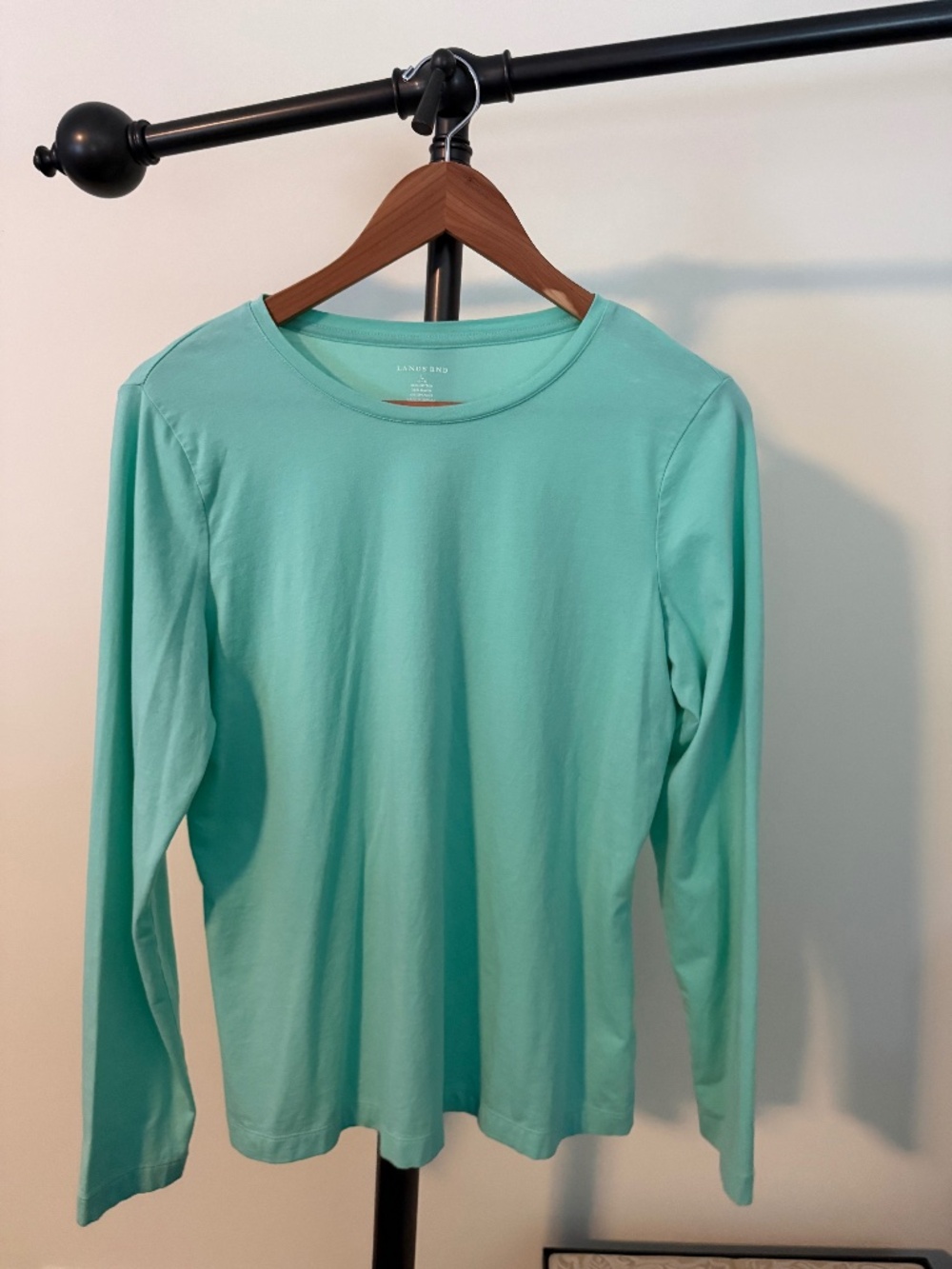 Lands' End Mint Green Long Sleeve Crew Top